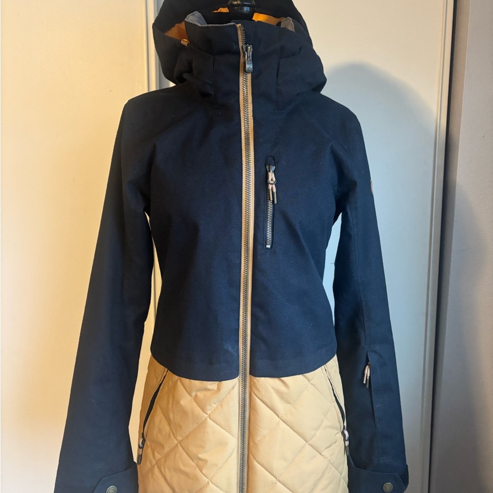 Roxy Dry Flight Hartley Black Tan Brown Yellow Ski Snowboard Winter Jacket XS 2